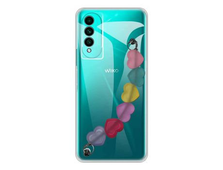 Funda cristal con Soporte Corazones para Wiko T50