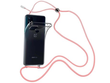 Funda cristal con Cordón rosa para Oneplus Nord N10