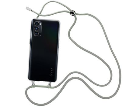 Funda cristal con Cordón Gris para Oppo Reno 4 Pro