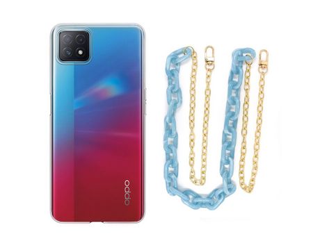 Funda cristal con Cordón Cadena azul para Oppo A73
