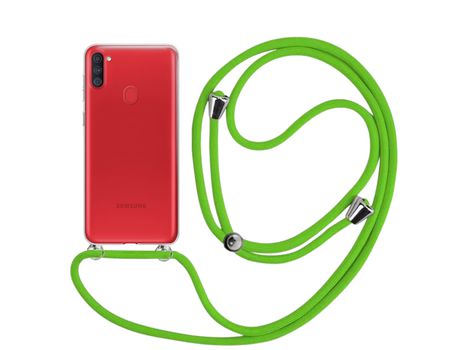 Funda cristal con Cordón verde para Samsung Galaxy M11