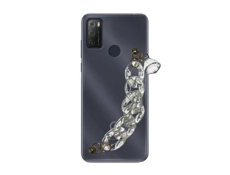 Funda cristal con Soporte diamante para Alcatel 3L 2021