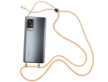 Funda cristal con Cordón Naranja para Vivo X60 pro