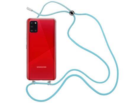 Funda cristal con Cordón azul para Samsung Galaxy A31