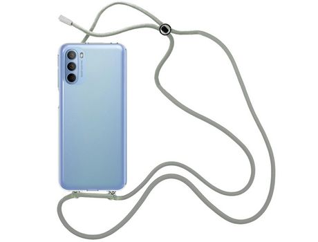Funda cristal con Cordón Gris para Motorola Moto G31
