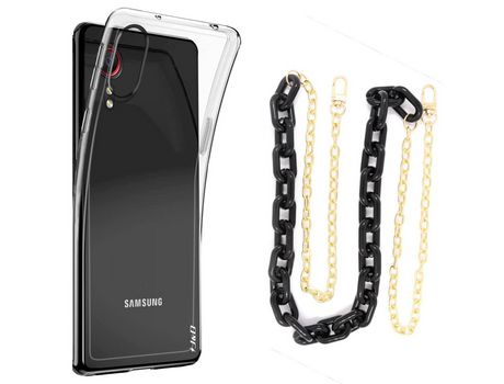 Funda cristal con Cordón Cadena Negro para Samsung Galaxy XCover 5