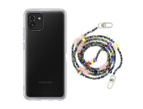 Funda cristal con Rosario smile para Samsung Galaxy A03