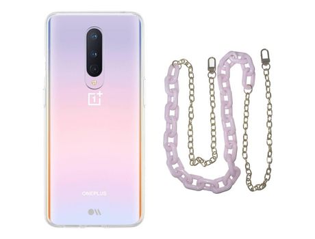 Funda cristal con Cordón rosa para iPhone 13 Pro
