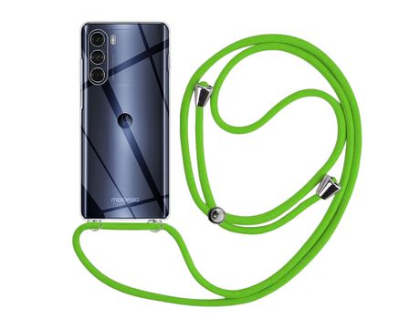 Funda cristal con Cordón verde para Motorola Moto G200