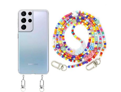 Funda cristal con Rosario colorful para Samsung Galaxy S21 Ultra