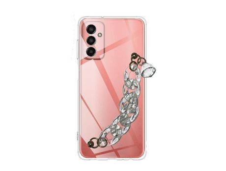 Funda cristal con Cordón Cadena azul para Samsung Galaxy A32 5G