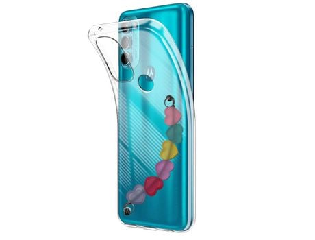 Funda cristal con Soporte Corazones para Motorola Moto G71 5G