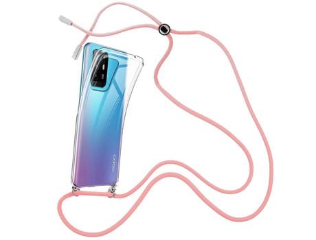Funda cristal con Cordón rosa para Oppo A94 5G