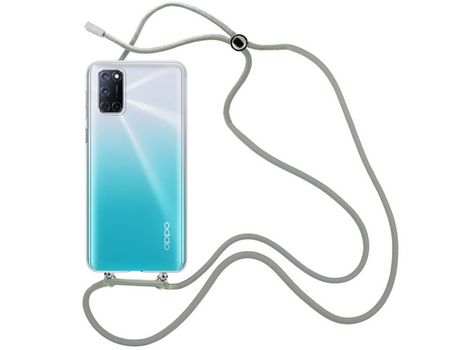 Funda cristal con Cordón Gris para Oppo A52