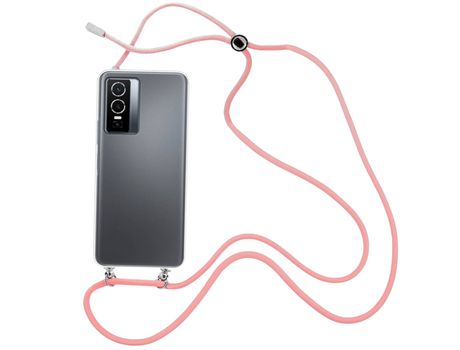 Funda cristal con Cordón rosa para Vivo Y76 5G