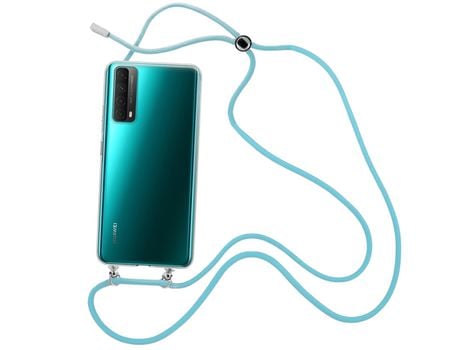Funda cristal con Cordón azul para Huawei P Smart 2021