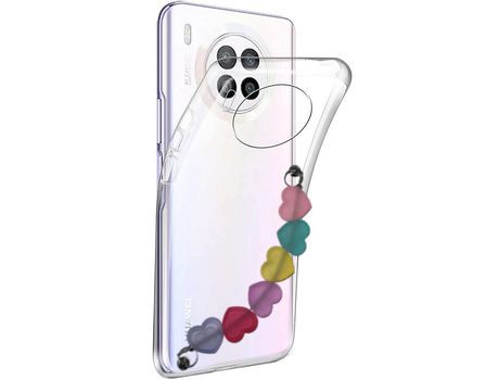 Funda cristal con Soporte Corazones para Huawei Nova 8i