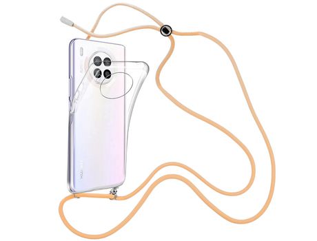 Funda cristal con Cordón Naranja para Huawei Nova 8i