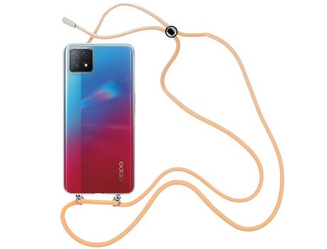 Funda cristal con Cordón Naranja para Oppo A73