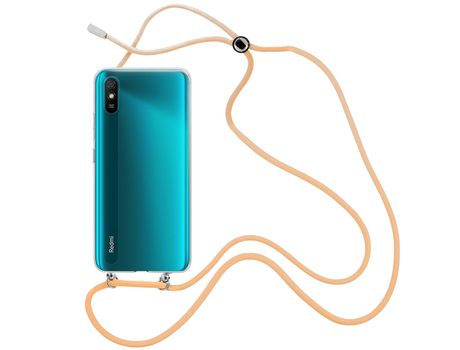 Funda cristal con Cordón Naranja para Xiaomi Redmi 9A