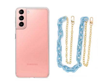 Funda cristal con Cordón Cadena rosa para iPhone XS