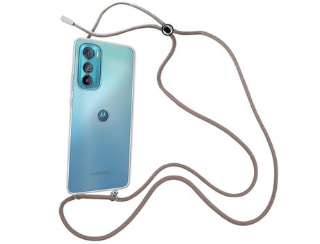 Funda cristal con Cordón Marrón para Motorola Edge 30