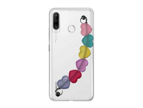 Funda cristal con Soporte Corazones para Huawei P30 Lite