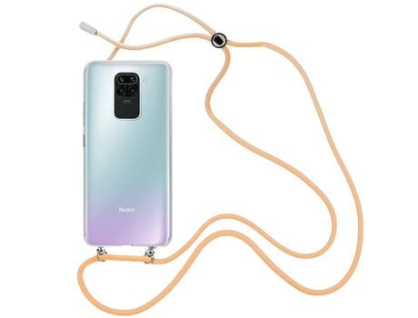 Funda cristal con Cordón Naranja para Xiaomi Redmi Note 9