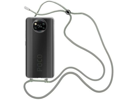 Funda cristal con Cordón Gris para Xiaomi Poco X3 Pro