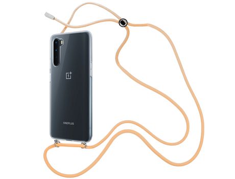 Funda cristal con Cordón Naranja para Oneplus Nord