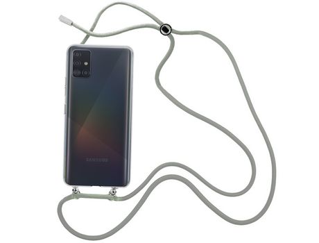 Funda cristal con Cordón Gris para Samsung Galaxy A71