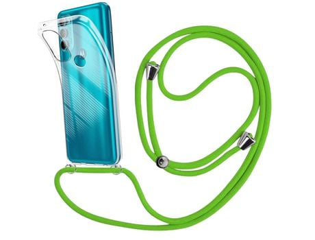Funda cristal con Cordón verde para Motorola Moto G71 5G
