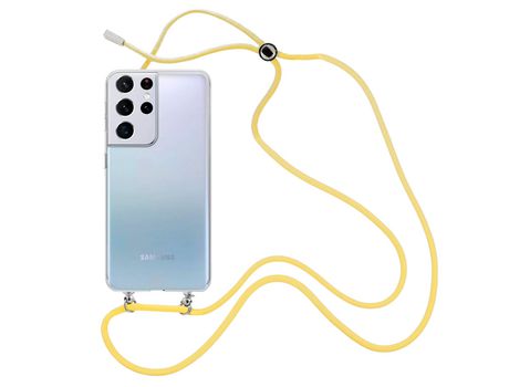 Funda cristal con Cordón Amarillo para Samsung Galaxy S21 Ultra