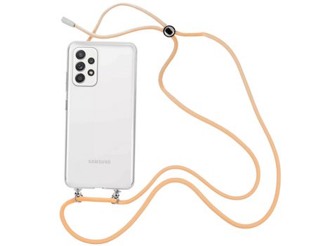 Funda cristal con Cordón Naranja para Samsung Galaxy A52 5G