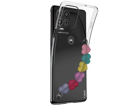 Funda cristal con Soporte Corazones para Motorola Moto G100