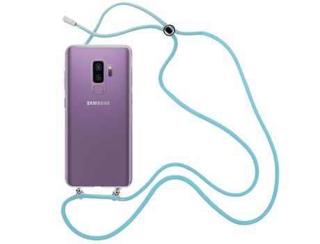 Funda cristal con Cordón azul para Samsung Galaxy S9 Plus