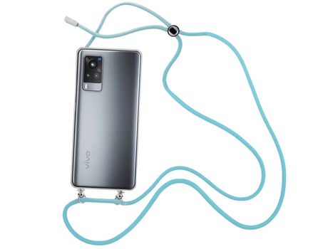 Funda cristal con Cordón azul para Vivo X60 pro