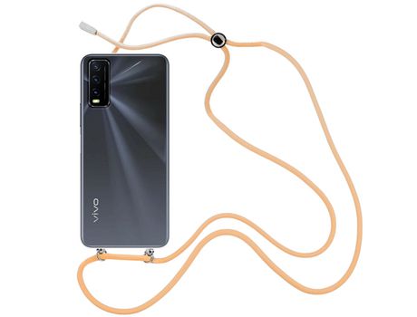 Funda cristal con Cordón Naranja para Vivo Y20s