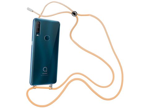 Funda cristal con Cordón Naranja para Alcatel 1S 2020