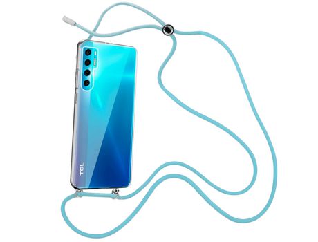 Funda cristal con Cordón azul para TCL 20 Pro