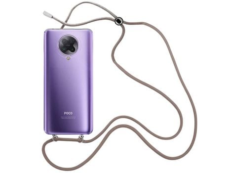 Funda cristal con Cordón Marrón para Xiaomi Poco F2 Pro