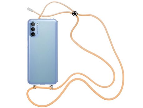 Funda cristal con Cordón Naranja para Motorola Moto G31