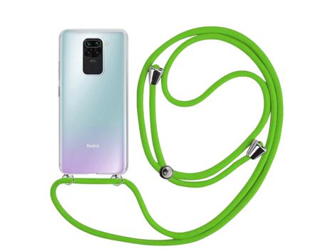 Funda cristal con Cordón verde para Xiaomi Redmi Note 9