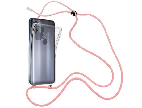 Funda cristal con Cordón rosa para Motorola Moto G50