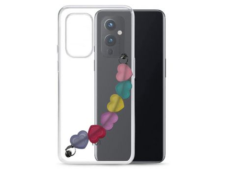 Funda cristal con Soporte Corazones para Oneplus 9