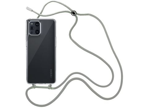 Funda cristal con Cordón Gris para Oppo Find X3 Pro