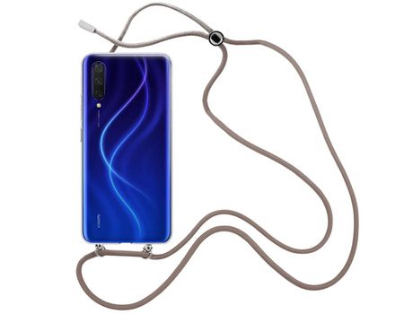 Funda cristal con Cordón Marrón para Xiaomi Mi 9
