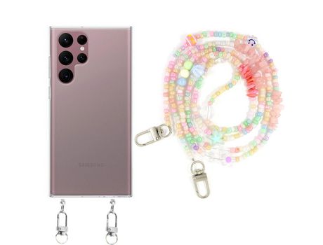 Funda cristal con Rosario baby para Samsung Galaxy S22 Ultra