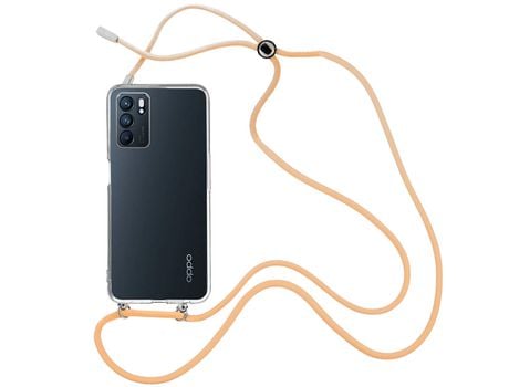 Funda cristal con Cordón Naranja para Oppo Reno 6 5G