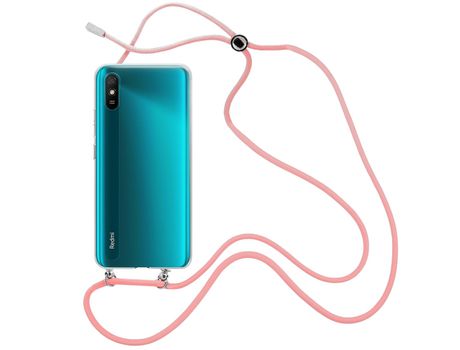 Funda cristal con Cordón rosa para Xiaomi Redmi 9A